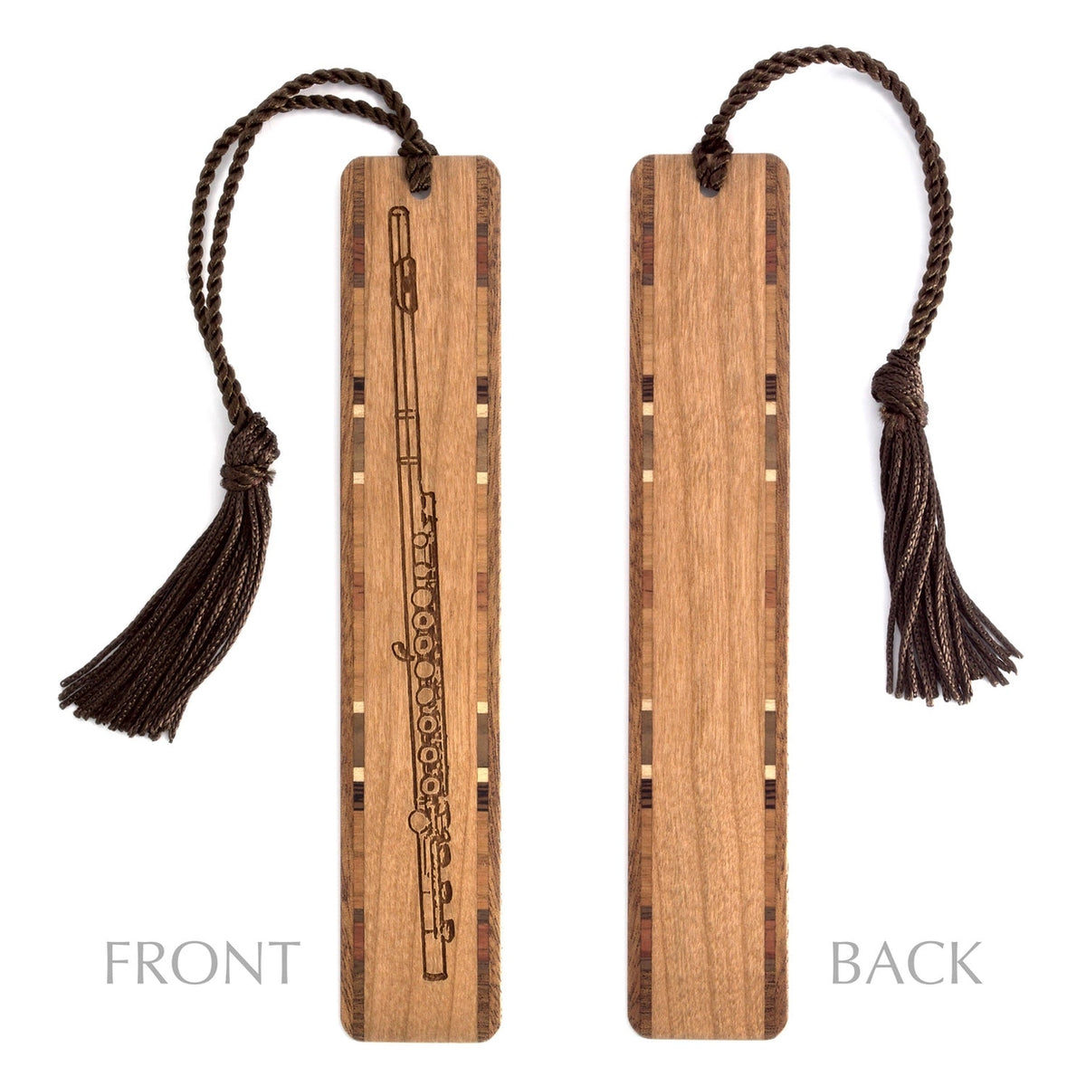 Handmade Engraved Wooden Flute Bookmark