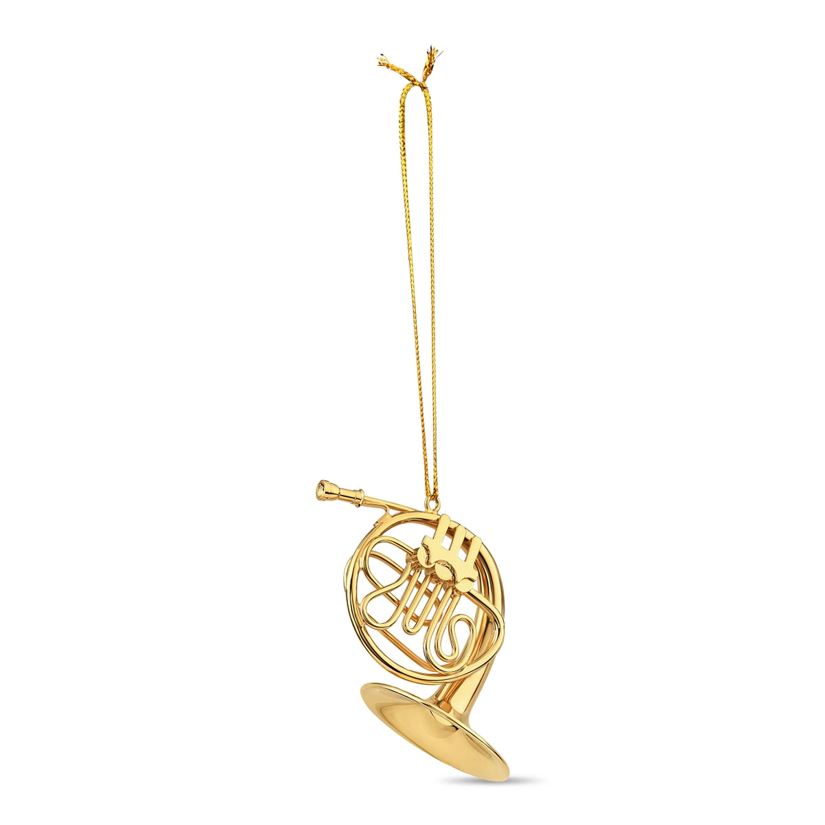 Gold French Horn Christmas Decoration