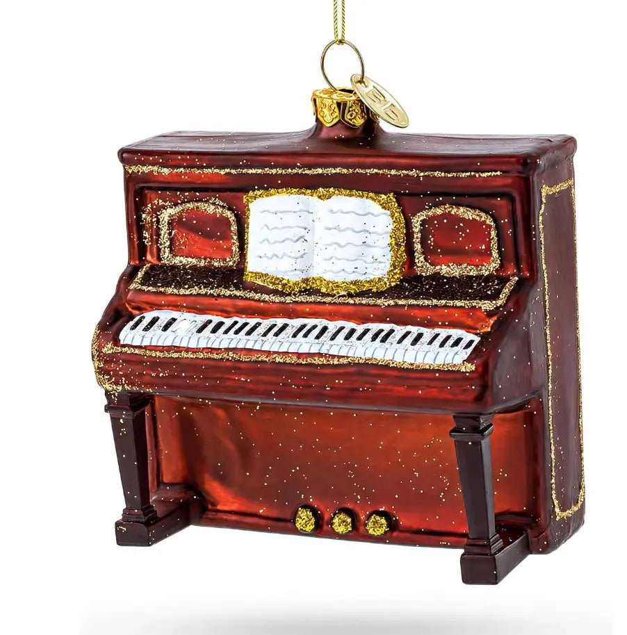 Glass Piano Christmas Decoration