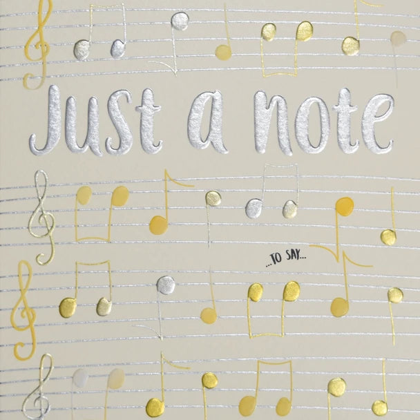 Greeting Card Just a Note 13cm x 13cm