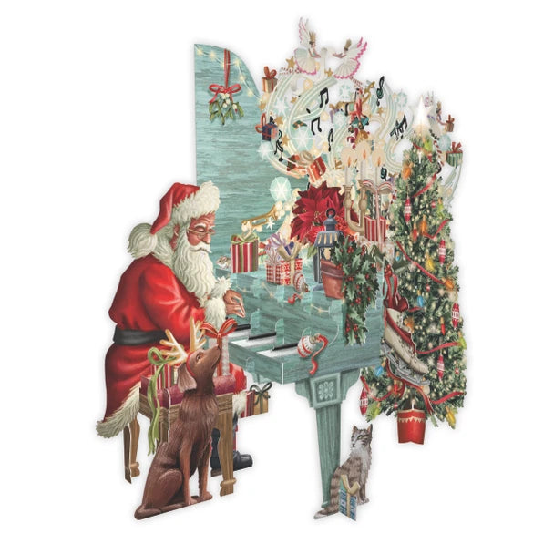 Greeting Card Pop Up Laser Cut - Santa's Piano