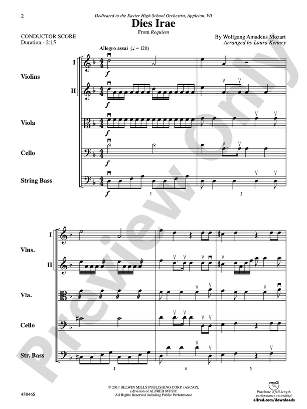 Dies Irae - String Orchestra Conductor Score & Parts (Digital Download)