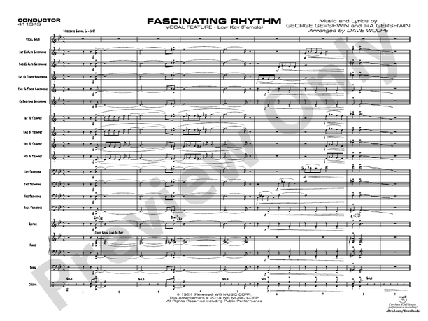 Fascinating Rhythm (Grade 3.5)  - Jazz Ensemble Conductor Score & Parts(Digital Download)