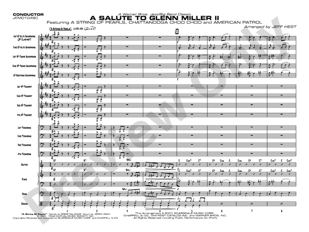 A Salute to Glenn Miller II - Jazz Ensemble Conductor Score & Parts (Digital Download)