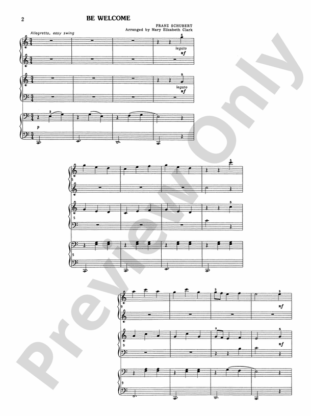 Be Welcome, D. 41 No. 9 - 1 Piano, 6 Hands (Digital Download)