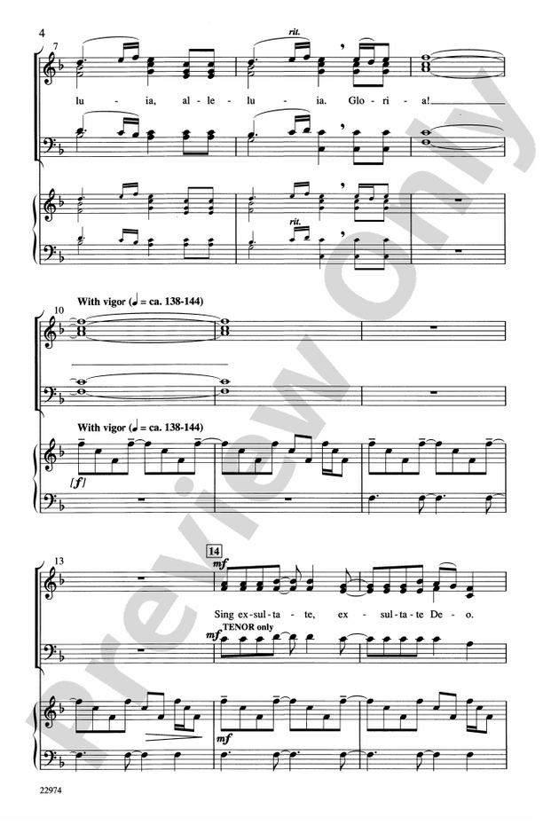 Exsultate Deo – SATB Choral Octavo (Digital Download)