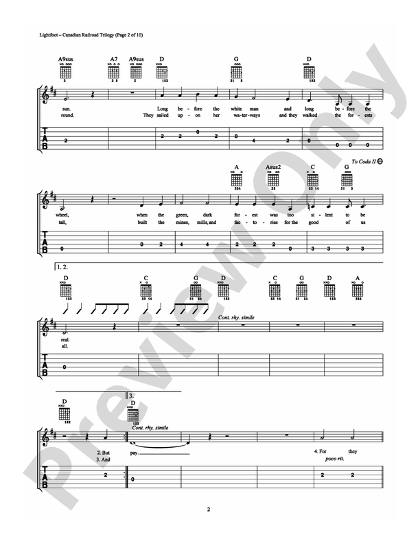 Canadian Railroad Trilogy - Easy Guitar (Digital Download)