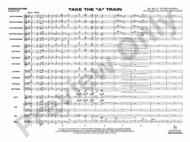 Take the "A" Train (Grade 4) - Jazz Ensemble Conductor Score & Parts (Digital Download)