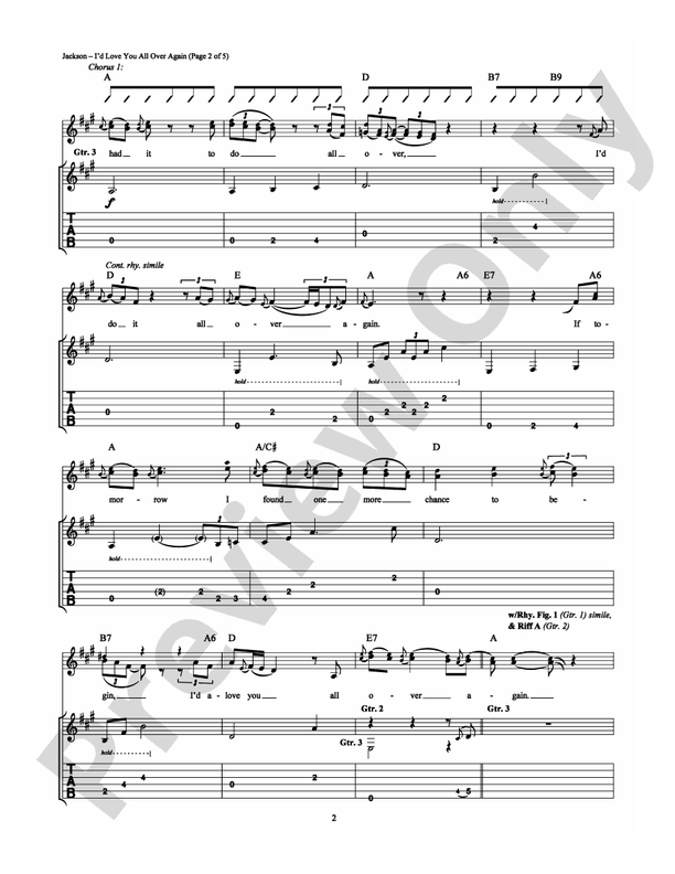 I'd Love You All Over Again - Guitar TAB (Digital Download)