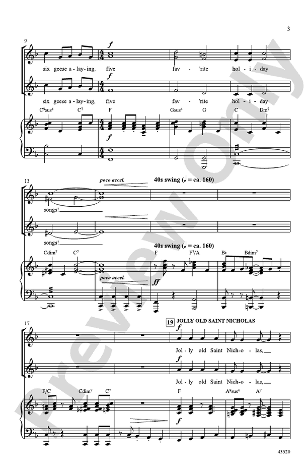 Five Favorite Holiday Songs – SSA Choral Octavo (Digital Download)