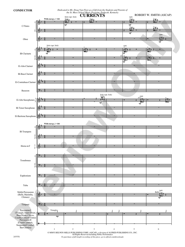 Currents - Concert Band Conductor Score & Parts (Digital Download)