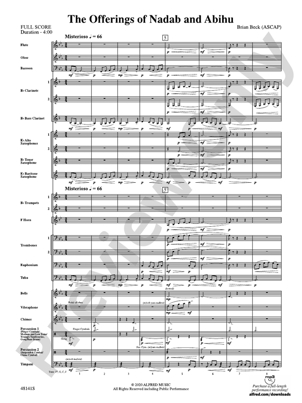 The Offerings of Nadab and Abihu - Concert Band Conductor Score & Parts (Digital Download)