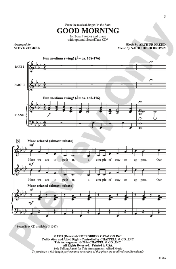 Good Morning – 2-Part Choral Octavo (Digital Download)