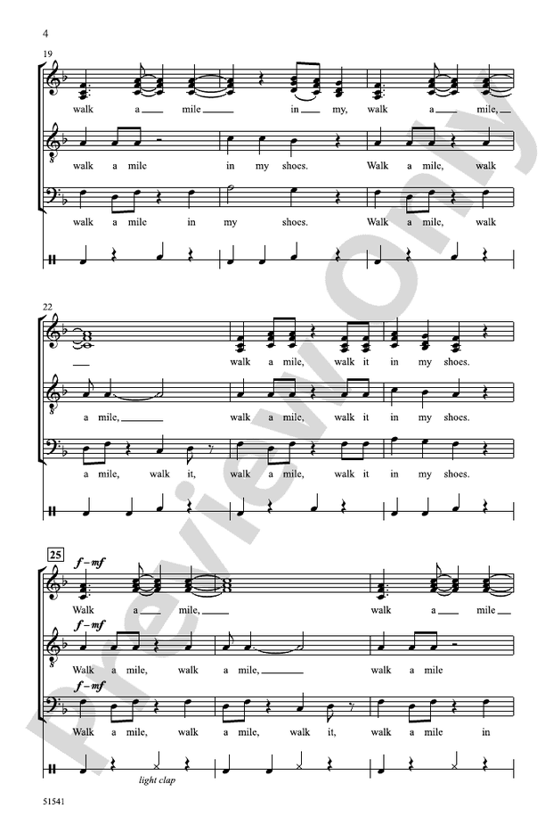 Walk a Mile in My Shoes - SSATB Choral Octavo (Digital Download)