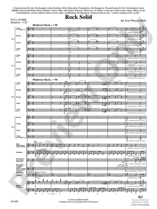 Rock Solid (Flexible Arrangement) - Concert Band Conductor Score & Parts (Digital Download)