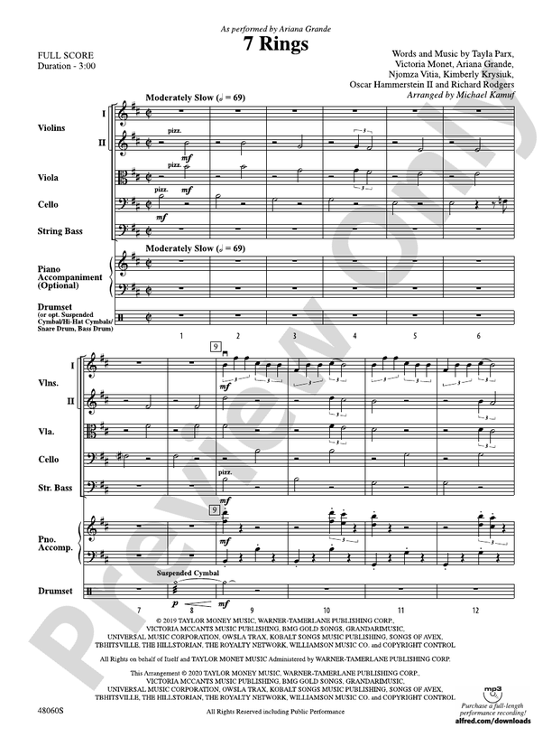7 Rings - String Orchestra Conductor Score & Parts (Digital Download)