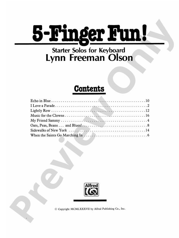 Five-Finger Fun - Piano (Digital Download)