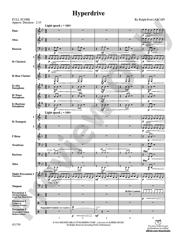 Hypnotic Memories - Concert Band Conductor Score & Parts (Digital Download)