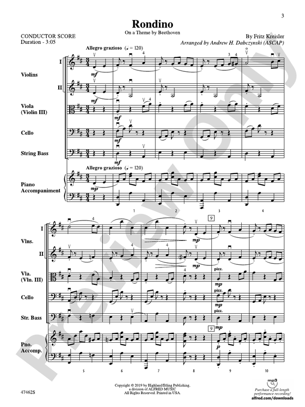Rondino - String Orchestra Conductor Score & Parts (Digital Download)