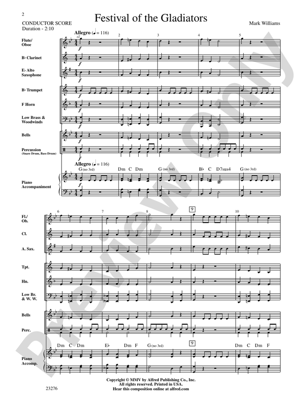 Festival of the Gladiators - Concert Band Conductor Score & Parts (Digital Download)