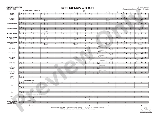 Oh Chanukah – Jazz Ensemble Conductor Score & Parts (Digital Download)