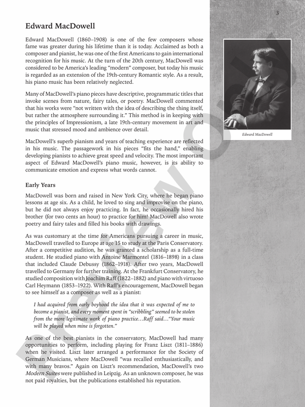 MacDowell - Classics for the Advancing Pianist: Edward MacDowell, Book 1: Intermediate to Late Intermediate Repertoire - Piano (Digital Download)