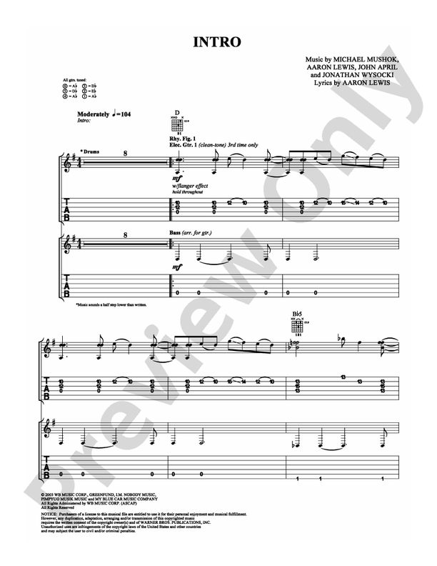 Intro - Staind - Guitar TAB (Digital Download)