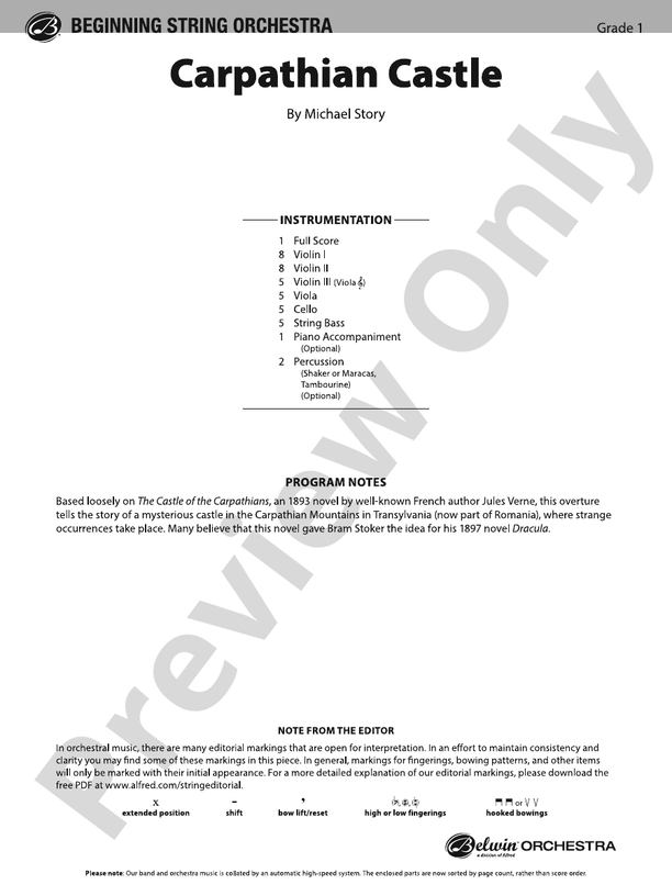 Carpathian Castle - String Orchestra Conductor Score & Parts (Digital Download)