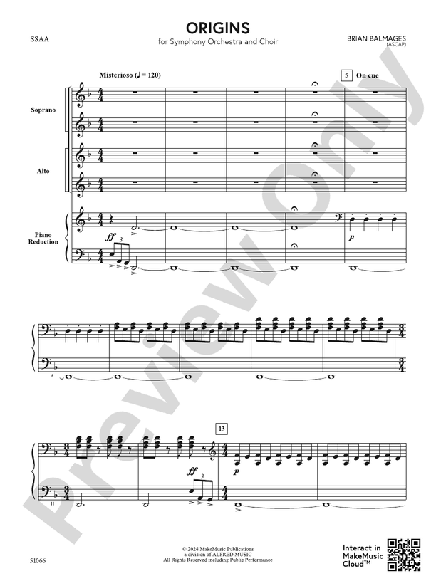 Origins - SSAA Choral Octavo (Digital Download)