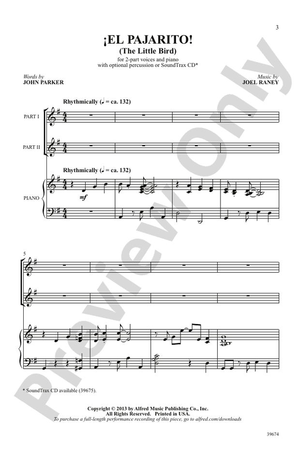 ¡El Pajarito! - 2-Part Choral Octavo (Digital Download)