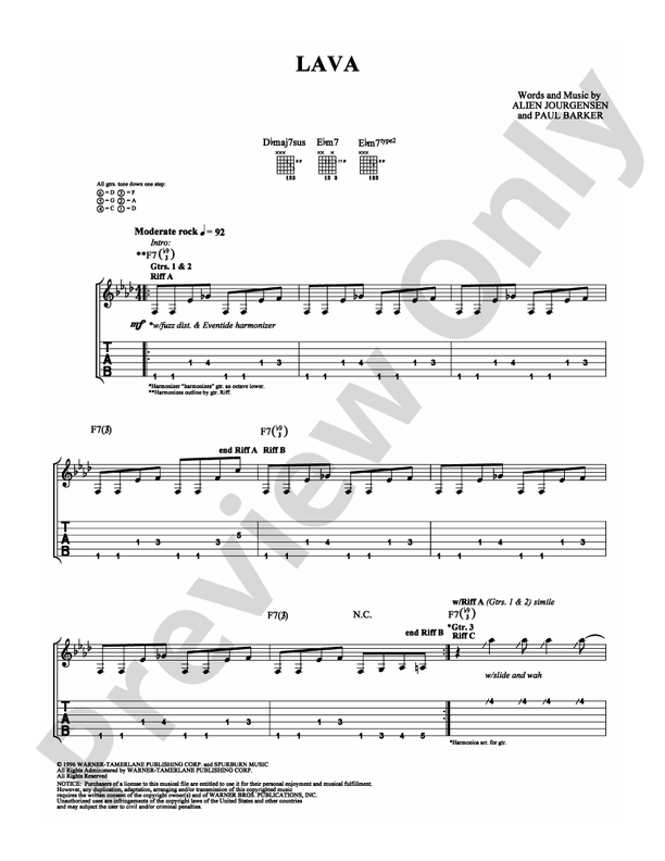 Lava - Guitar TAB (Digital Download)