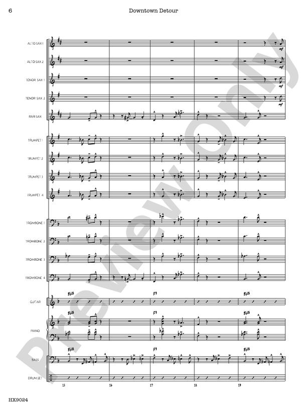 Downtown Detour – Jazz Ensemble Conductor Score & Parts (Digital Download)