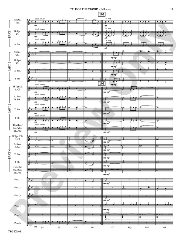 Tale of the Sword (Flexible Arrangement) - Concert Band Conductor Score & Parts (Digital Download)