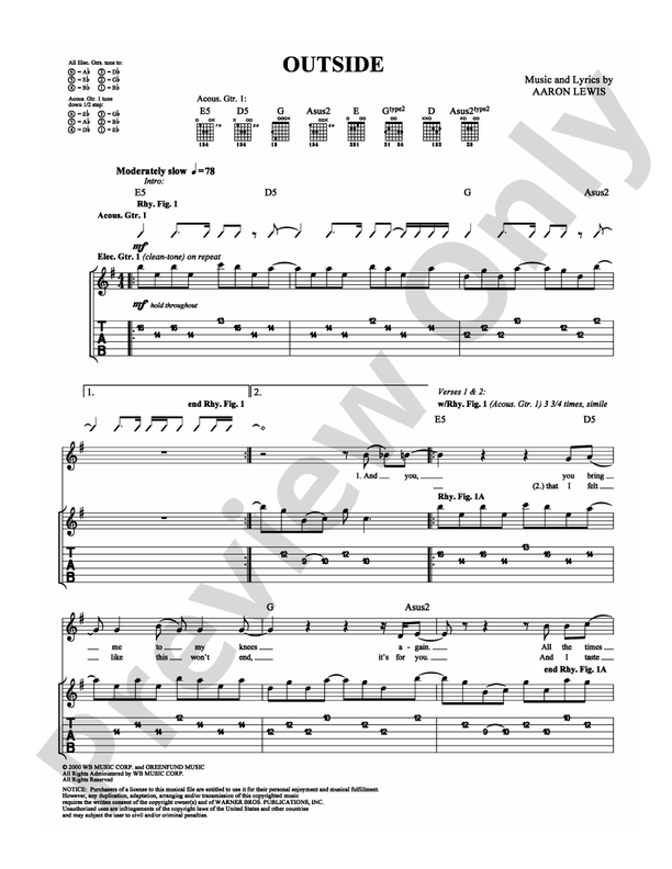Outside - Guitar TAB (Digital Download)