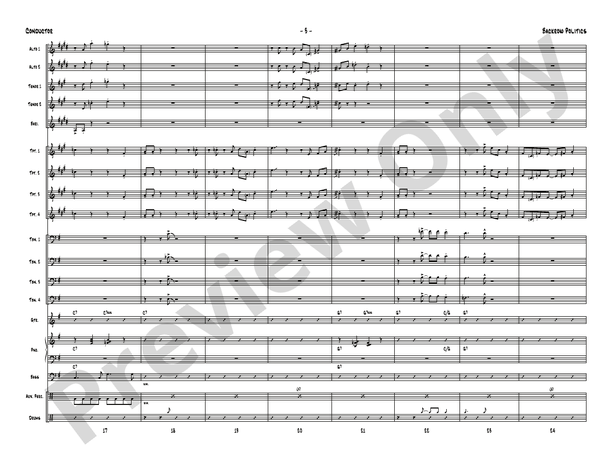 Backrow Politics (Grade 5) - Jazz Ensemble Conductor Score & Parts(Digital Download)