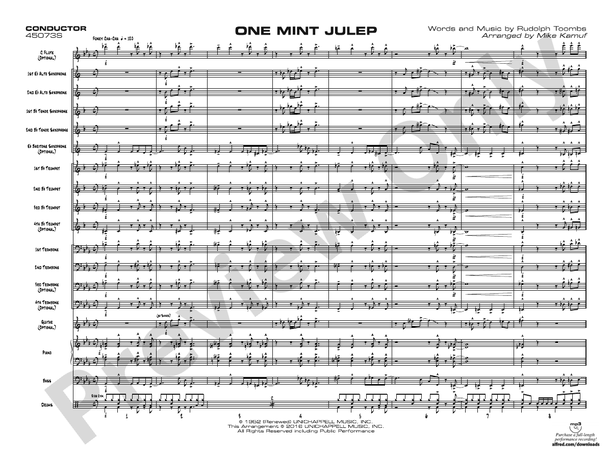 One Mint Julep – Jazz Ensemble Conductor Score & Parts (Digital Download)