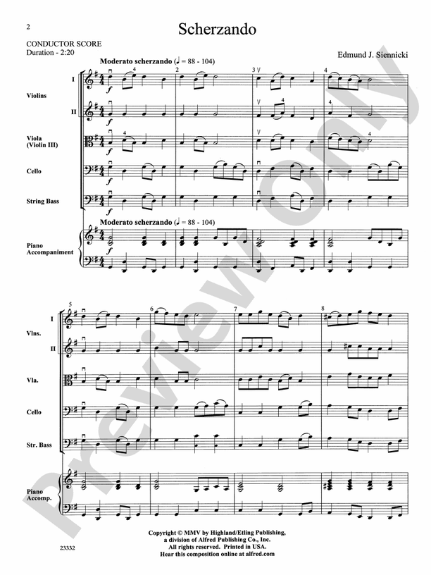 Scherzando – String Orchestra Conductor Score & Parts (Digital Download)