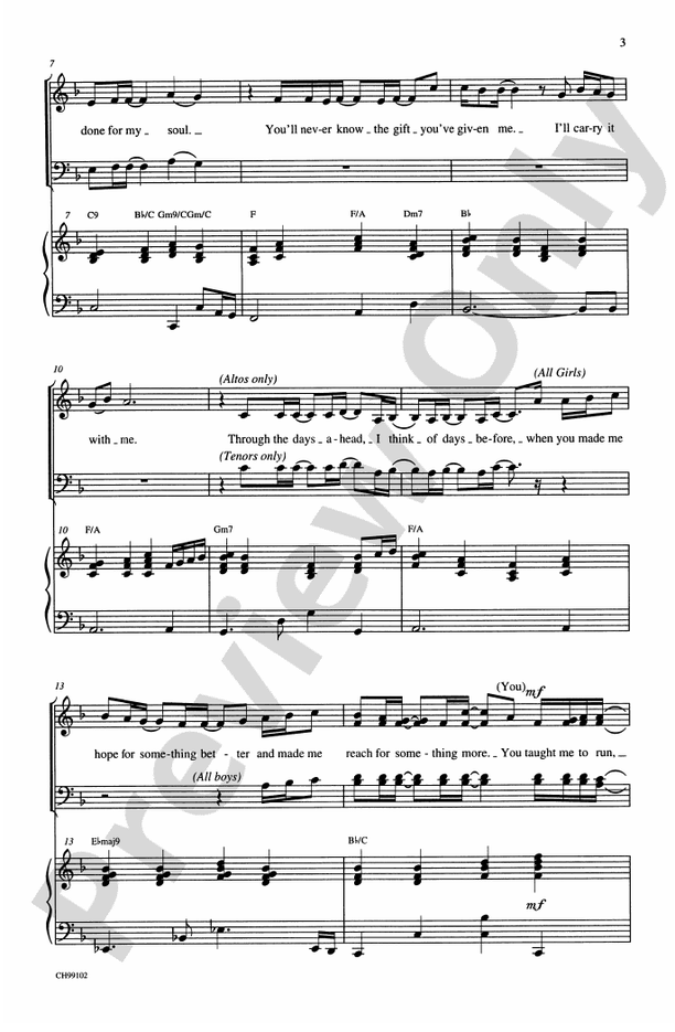 Music of My Heart (as Recorded by *NSYNC and Gloria Estefan) – SATB Choral Octavo (Digital Download)