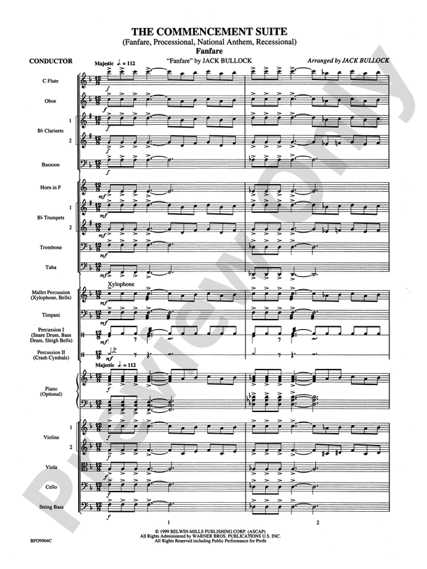 Commencement Suite – Full Orchestra Conductor Score & Parts (Digital Download)