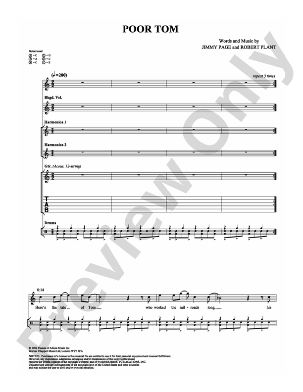 Poor Tom - Guitar TAB (Digital Download)