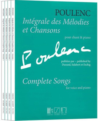 Intí©grale des Mí©lodies et Chansons 4-Volume set - Poulenc: Complete Songs 1-4 - Francis Poulenc - Classical Vocal Durand Editions Musicales Vocal Score