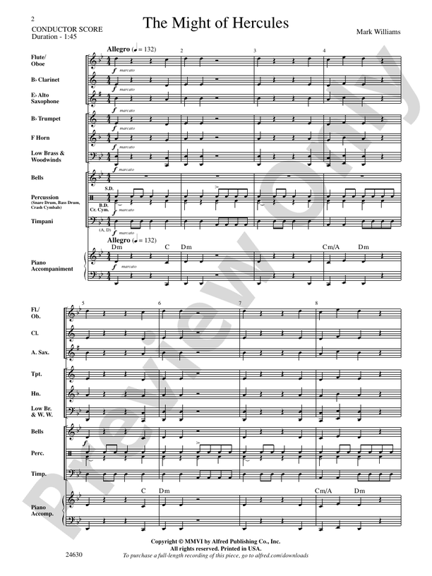 The Might of Hercules - Concert Band Conductor Score & Parts (Digital Download)
