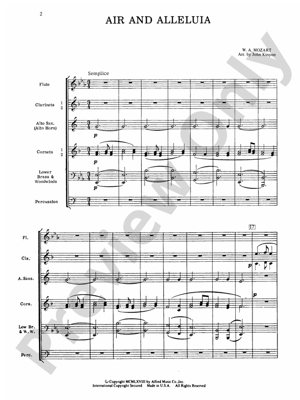 Air and Alleluia - Concert Band Conductor Score & Parts (Digital Download)