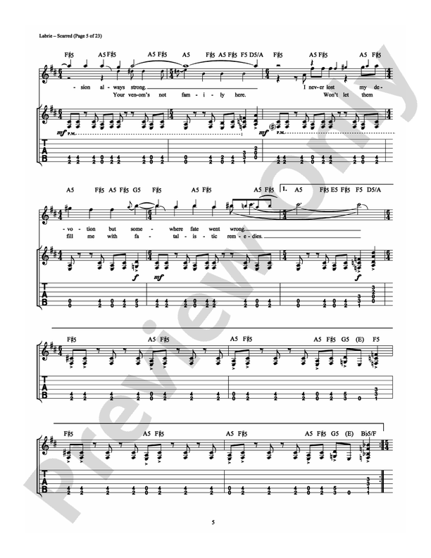 Scarred - Guitar TAB (Digital Download)