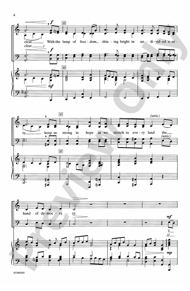 I Sing a Song for America (I Sing a Prayer for America) – SATB Choral Octavo (Digital Download)