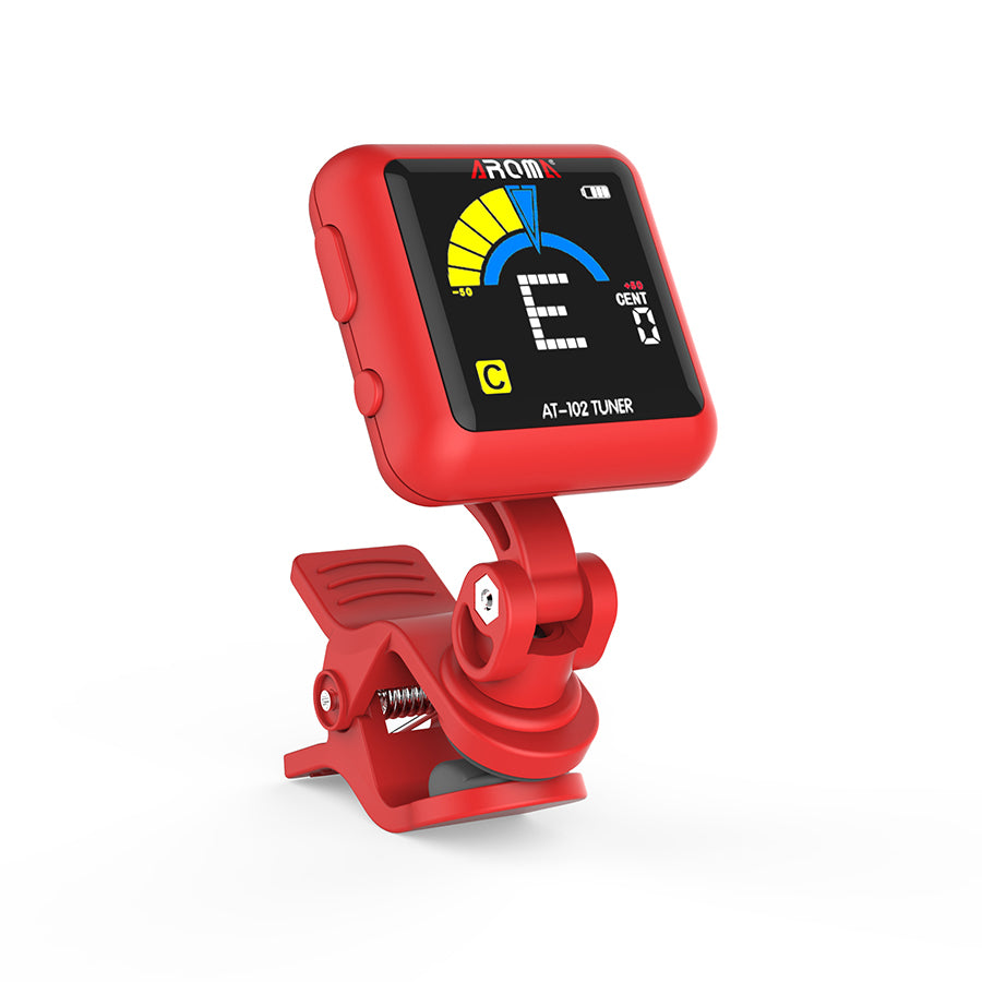 Aroma AT102 Chromatic Clip-On Tuner Red