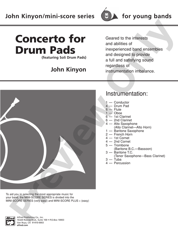 Concerto for Drum Pads - Concert Band Conductor Score & Parts (Digital Download)