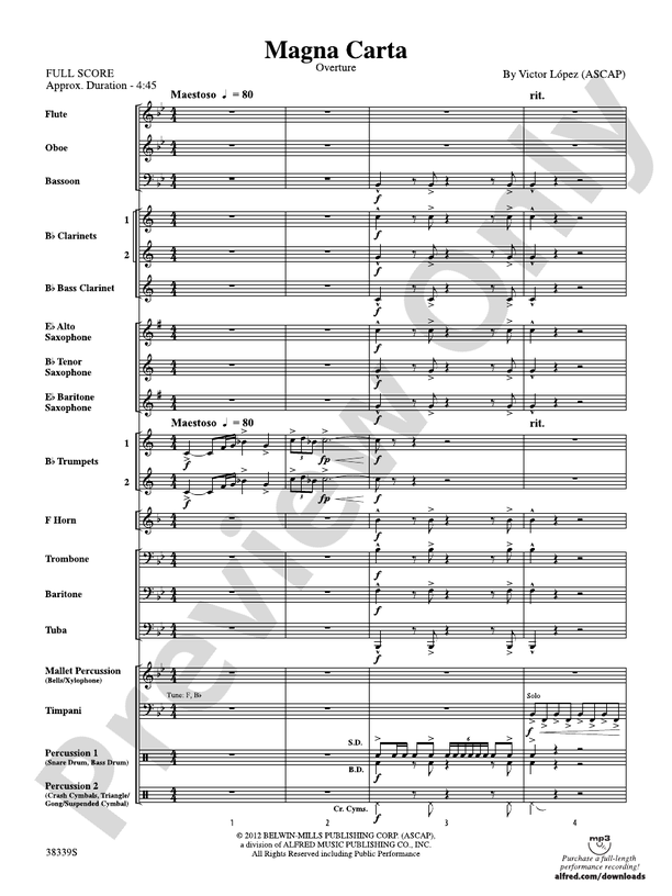 Magna Carta - Concert Band Conductor Score & Parts (Digital Download)