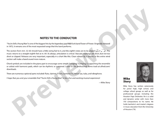 You're Still a Young Man - Jazz Ensemble Conductor Score & Parts (Digital Download)