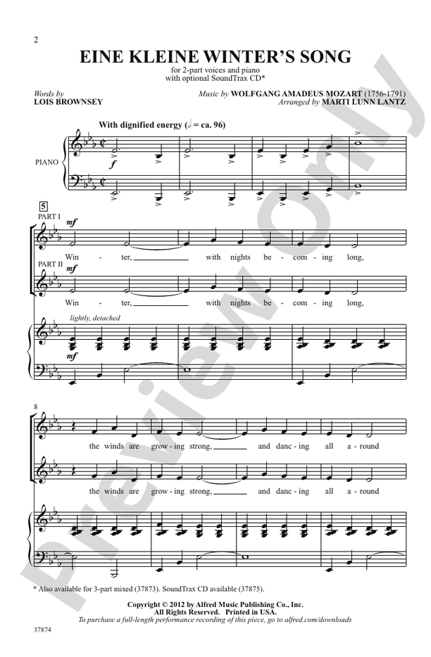 Eine Kleine Winter's Song – 2-Part Choral Octavo (Digital Download)